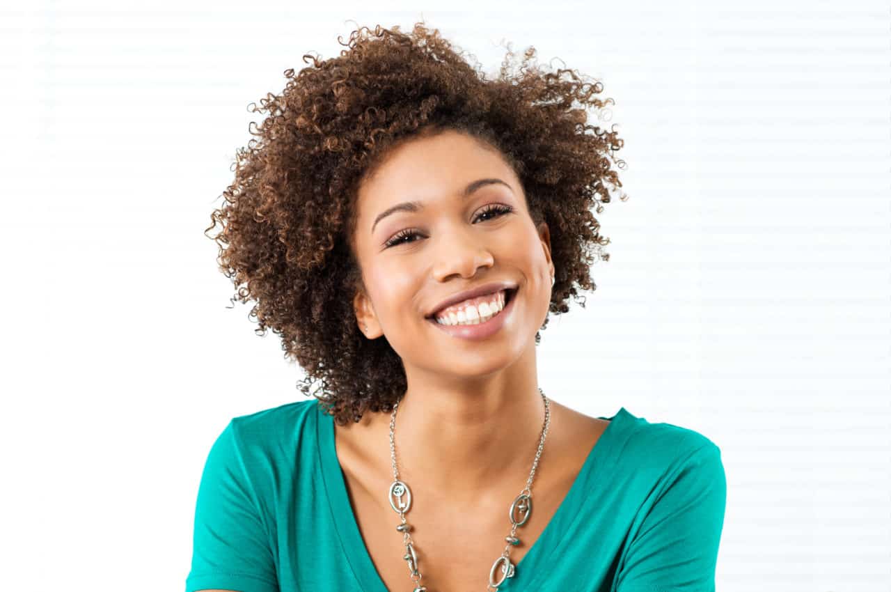 Young African American woman smiling