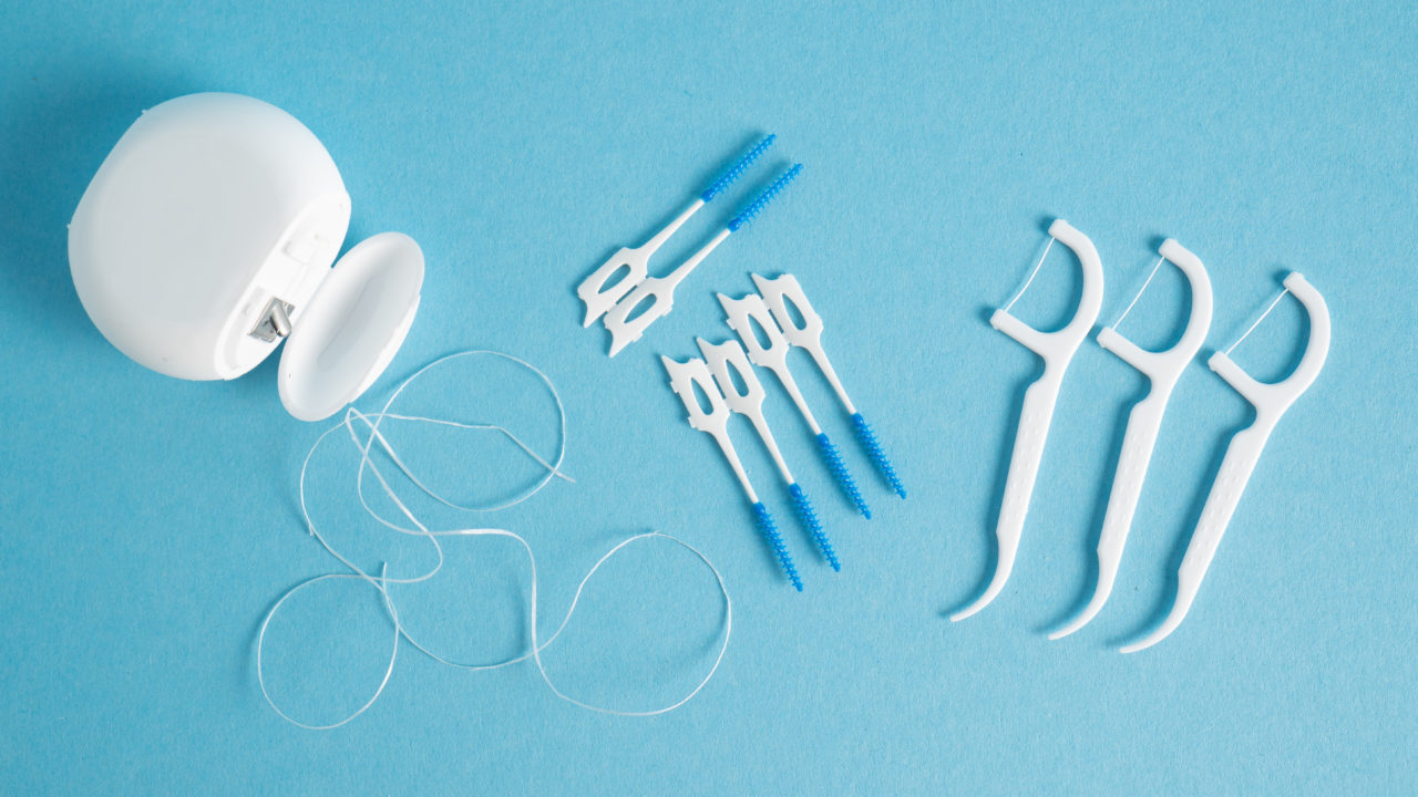 string floss and dental picks